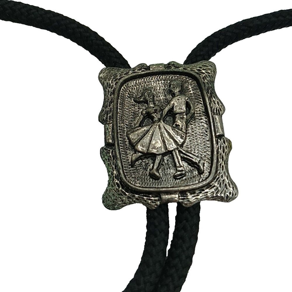 Square Dancing Western Silver-tone BOLO Tie